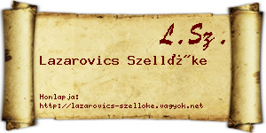 Lazarovics Szellőke névjegykártya